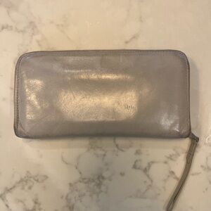 HOBO Shimmering Silver Leather Wallet